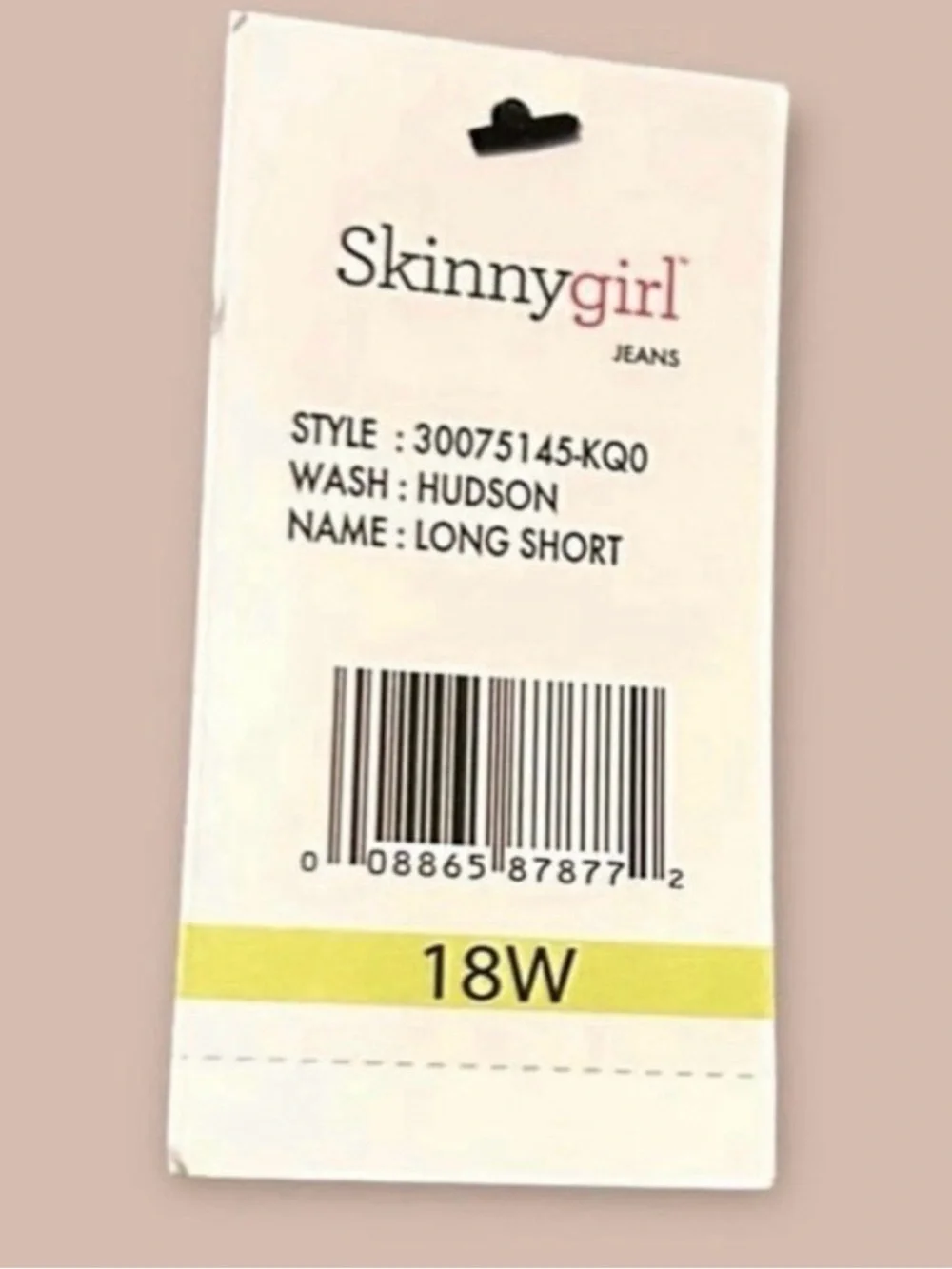 Skinnygirl The Long Denim Shorts Size 18W New